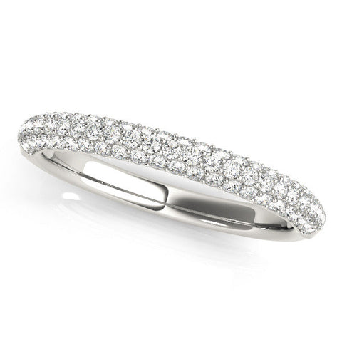 White gold Pavé Round Diamond Eternity Band with Prong Setting