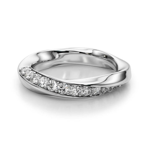 White gold Pave Round Diamond Twist Band
