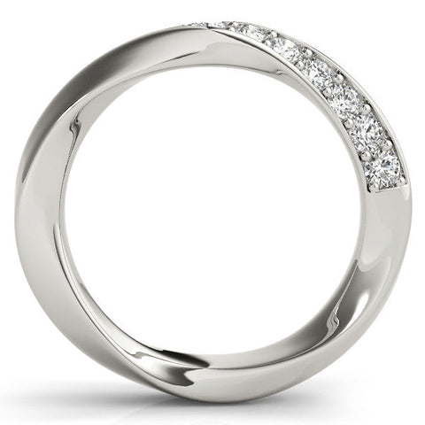 White gold Pave Round Diamond Twist Band