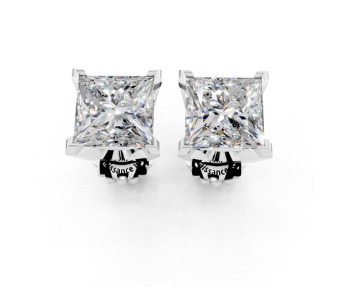 Platinum Princess Brilliant Diamond Stud Earrings