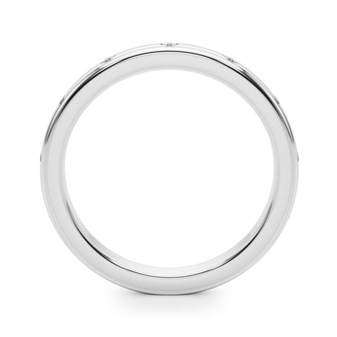 Platinum Round Bezel-Set Diamond Eternity Band