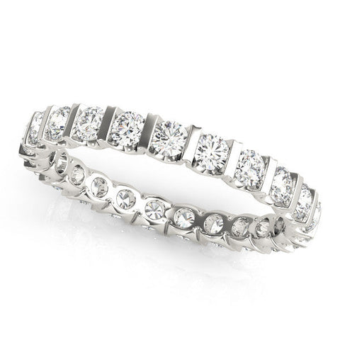 Platinum Round-Cut Diamond Eternity Band with Channel Setting