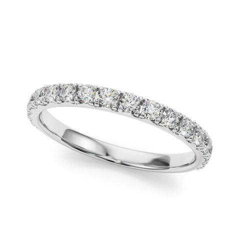 White gold Round Cut Diamond Eternity Band with Shared Prong Setting