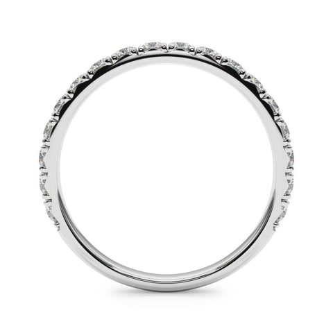 White gold Round Cut Diamond Eternity Band with Shared Prong Setting