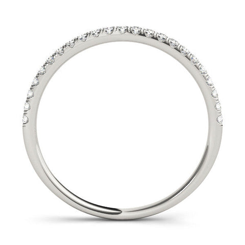 White gold Round Cut Diamond Pavé Eternity Band with Micro Prong Setting