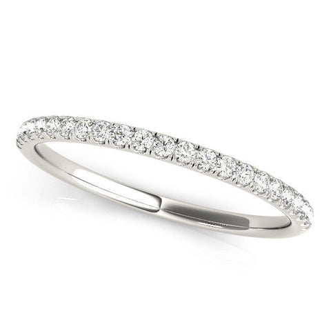 White gold Round Cut Diamond Pavé Eternity Band with Micro Prong Setting