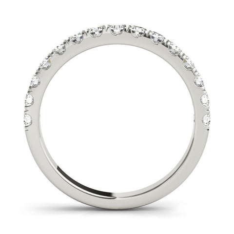White gold Round Diamond Classic Half Eternity Band with Shared Prong Setting