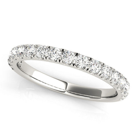 Platinum Round Diamond Eternity Band with Prong Setting