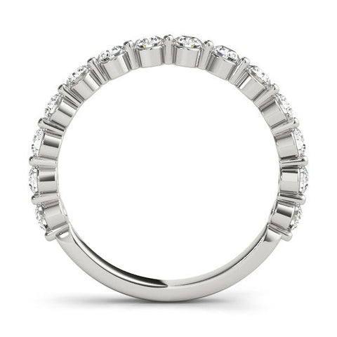 White gold Round Diamond Eternity Band with Shared Prong Setting