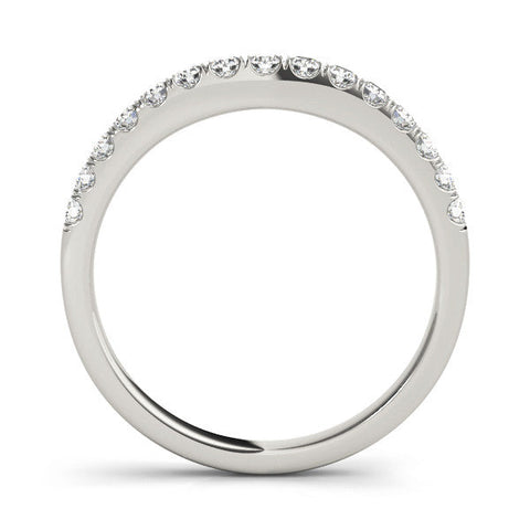 White gold Round Diamond Half Eternity Band with Pavé Setting