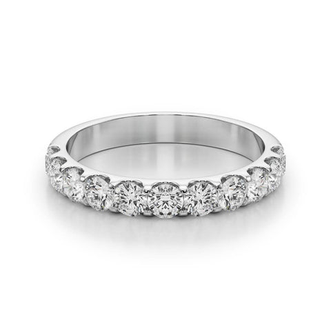 Platinum Round Diamond Half Eternity Prong Set Band