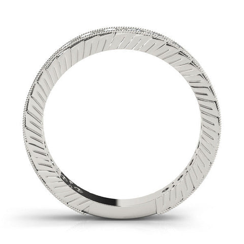 Platinum Round Diamond Milgrain Channel Set Eternity Band