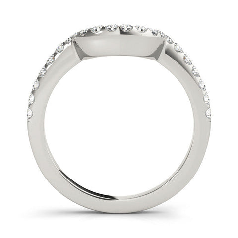 Platinum Round Diamond Pavé Curved Eternity Band