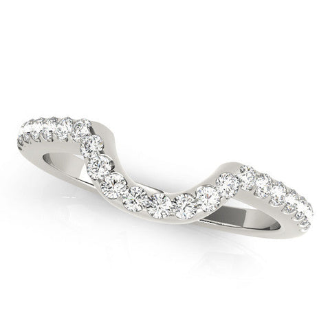 White gold Round Diamond Pavé Curved Eternity Band