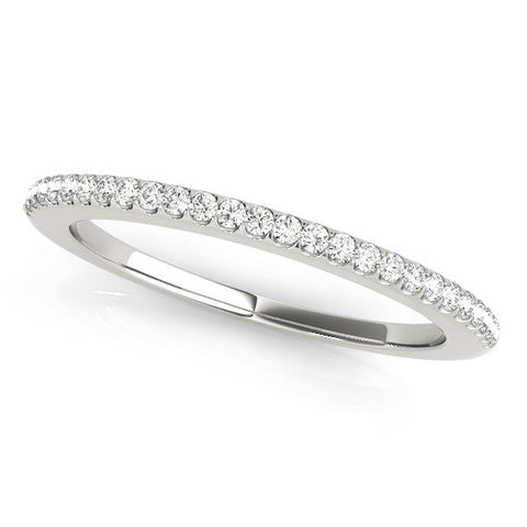 White gold Round Diamond Pavé Eternity Band with Micro Prong Setting