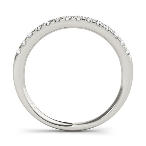 White gold Round Diamond Pavé Eternity Band with Shared Prong Setting