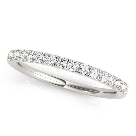 White gold Round Diamond Pavé Eternity Band with Shared Prong Setting