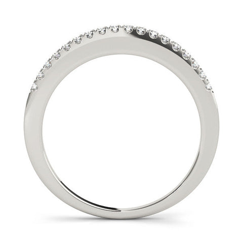 White gold Round Diamond Pavé Eternity Band with U-Prong Setting