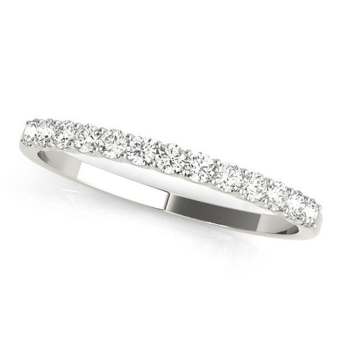 Platinum Round Diamond Pavé Half-Eternity Band