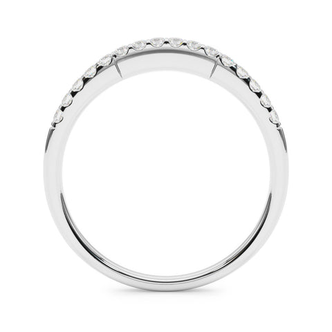 White gold Round Diamond Pavé Half-Eternity Band with Shared Prong Setting