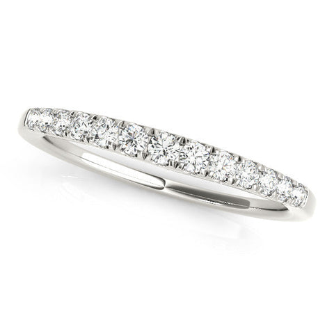 Platinum Round Diamond Pavé Set White Gold Eternity Band