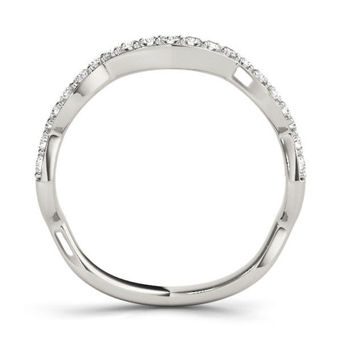 Platinum Round Diamond Pavé Zigzag Eternity Band