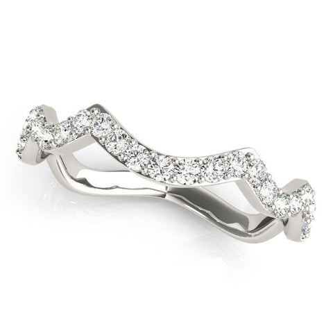 Platinum Round Diamond Pavé Zigzag Eternity Band