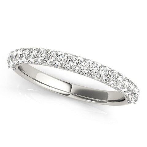 Platinum Round Diamond Pave Eternity Band with Shared Prong Setting
