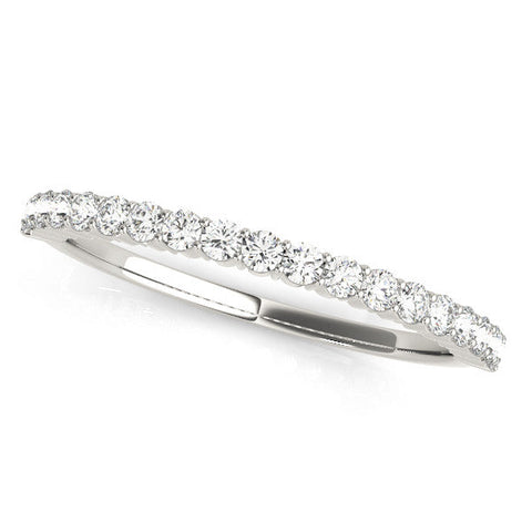 Platinum Round Diamond Prong Set Eternity Band