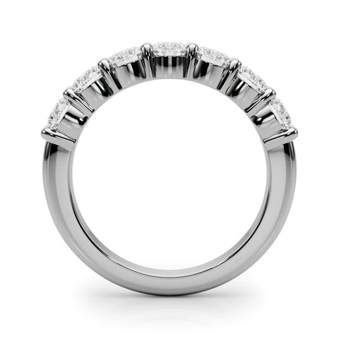 Platinum Round Diamond Prong Set Half-Eternity Band