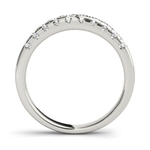 Platinum Round Diamond Prong Set Half Eternity Band