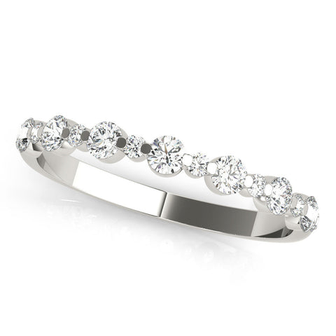 White gold Round Diamond Scalloped Prong Set Eternity Band
