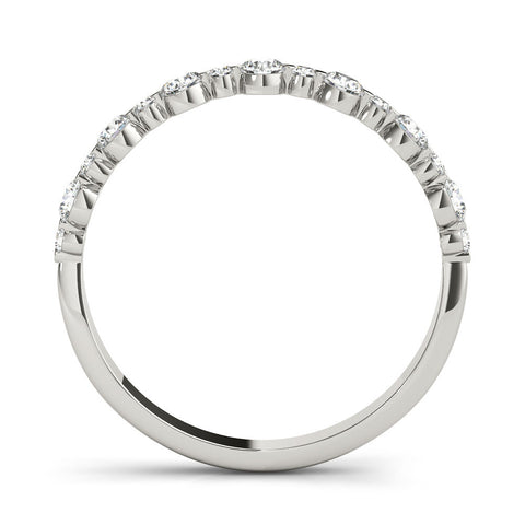 White gold Round Diamond Scalloped Prong Set Eternity Band