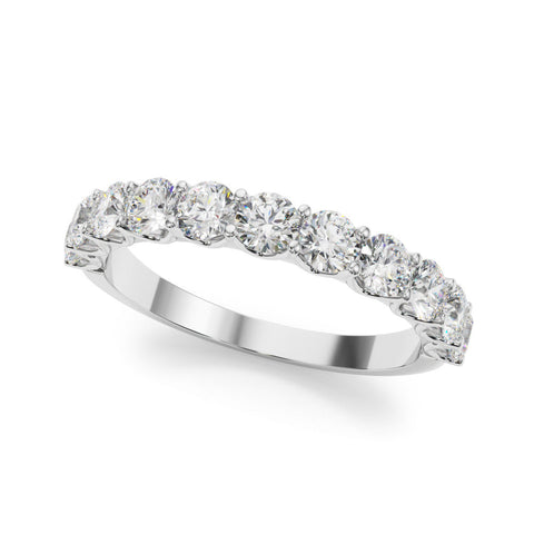 Platinum Round Diamond Shared Prong Eternity Band
