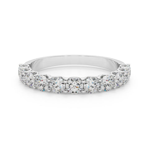 Platinum Round Diamond Shared Prong Eternity Band