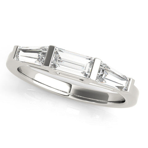 White gold Three-Stone Baguette Cut Channel Set Diamond Band