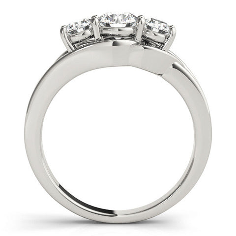 White gold Three-Stone Round Diamond Split Shank Prong Setting Ring