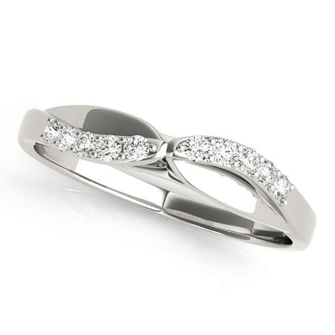 White gold Twist Pave Round Diamond Infinity Band with Channel Setting