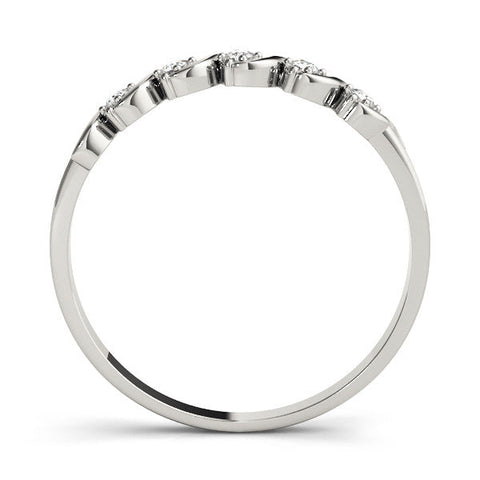 Platinum Twisted Prong Round Diamond Channel Band
