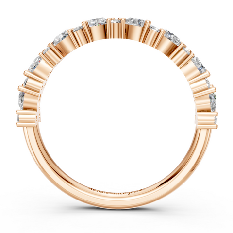 Rose Gold Pear & Round Diamond Wedding Band