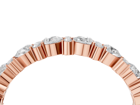 Rose Gold Pear & Round Diamond Wedding Band