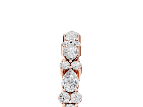 Rose Gold Pear & Round Diamond Wedding Band