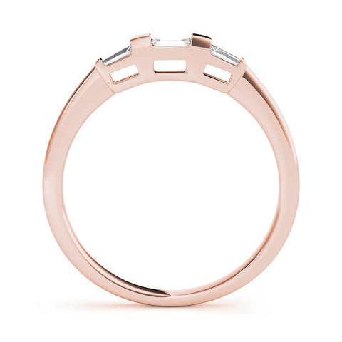 Rose gold Baguette Diamond Channel Set White Gold Band