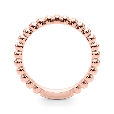 Rose gold Beaded Round Stone Eternity Band with Bezel Setting