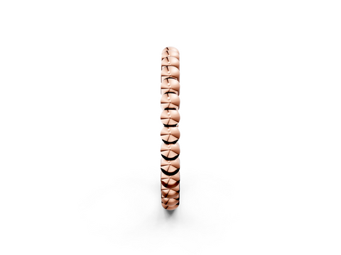 Rose gold Beaded Round Stone Eternity Band with Bezel Setting