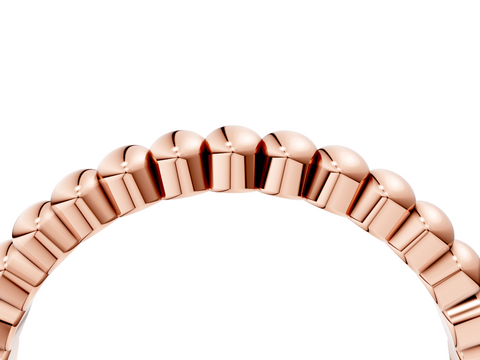 Rose gold Beaded Round Stone Eternity Band with Bezel Setting
