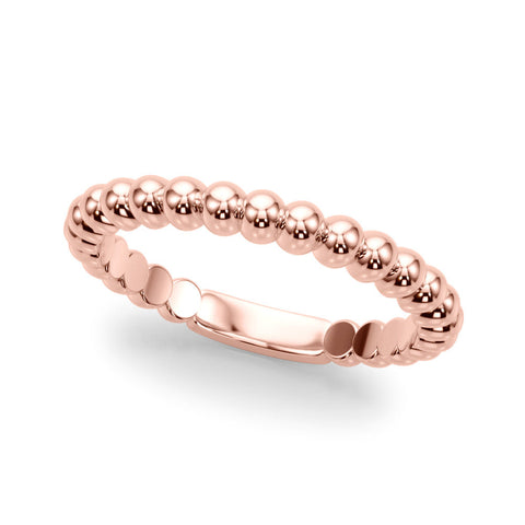 Rose gold Beaded Round Stone Eternity Band with Bezel Setting