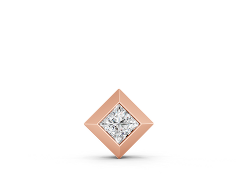 Rose gold Bezel Princess Cut Diamond Pendant