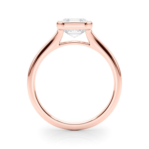 Rose gold Bezel Set Princess Cut Solitaire Ring