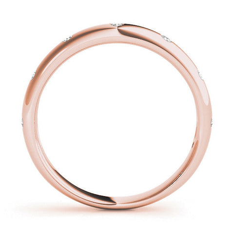 Rose gold Bezel Set Round Diamond Comfort Fit Band
